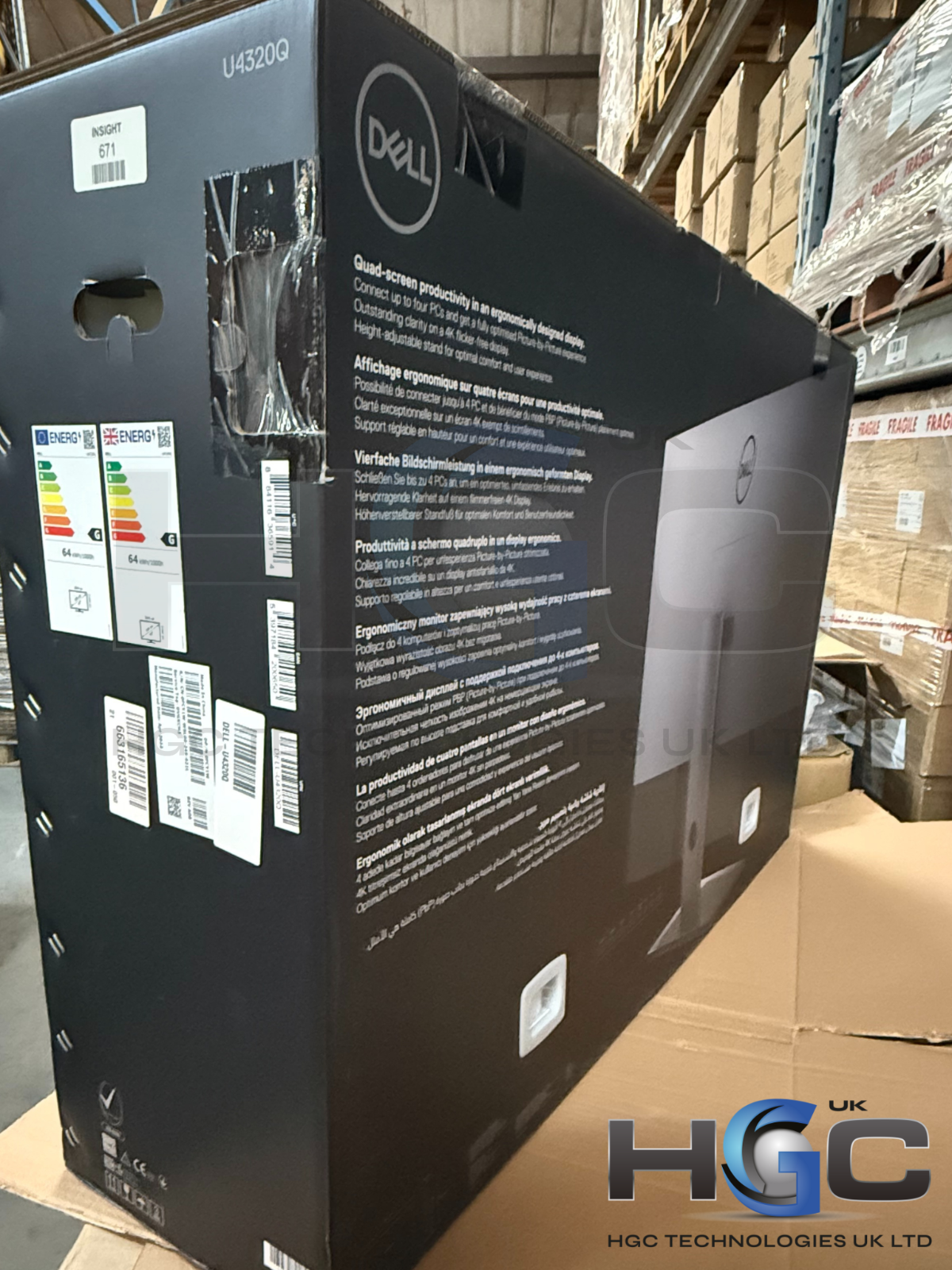 Dell UltraSharp U4320Q 43” 4K UHD USB-C Monitor | Brand New & Sealed | UK Stock