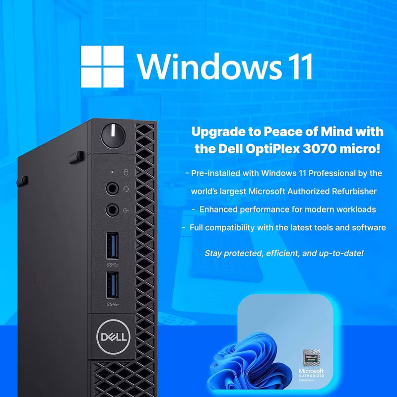 Dell OptiPlex 3070 MFF Mini PC | i5 8GB 256GB SSD | Windows 11 Pro | Box Sealed