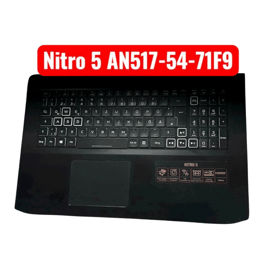 Acer Nitro 5 AN517-54-71F9 Palmrest Assembly QWERTZ Key Trackpad Genuine Pulled