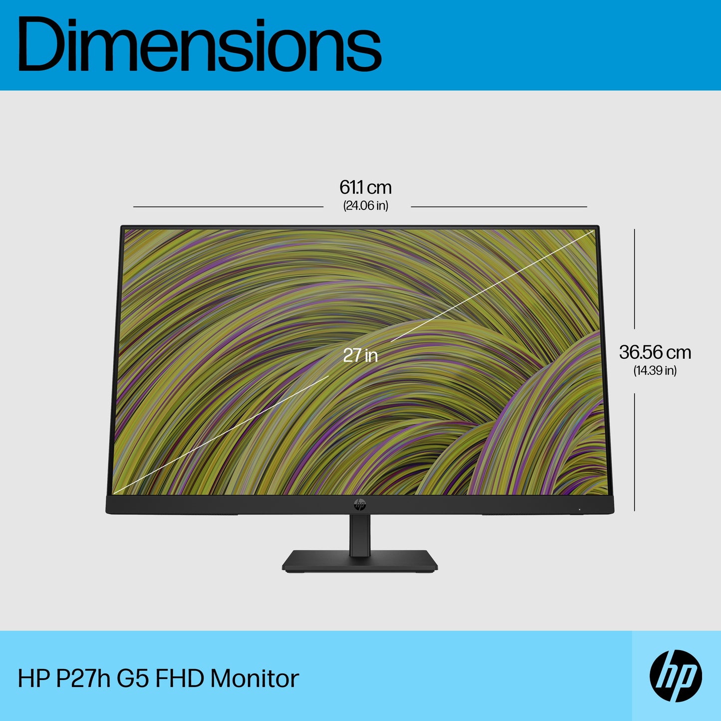 HP P27h G5 27" Full HD IPS Monitor – Ultra‑Slim Bezels, HDMI/DP, Eye‑Safe, Brand New